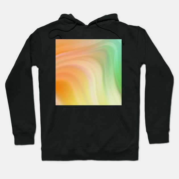 Orange Green Marble Waves Hoodie by greenoriginals